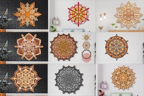 3d Layered Mandala Laser Cut Bundle for Crafts
