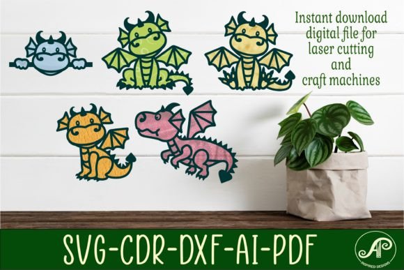 Adorable Dragon Laser Cut Files for Crafting