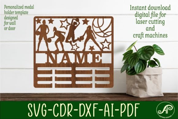 Basketball Female Name Medal Holder SVG Design