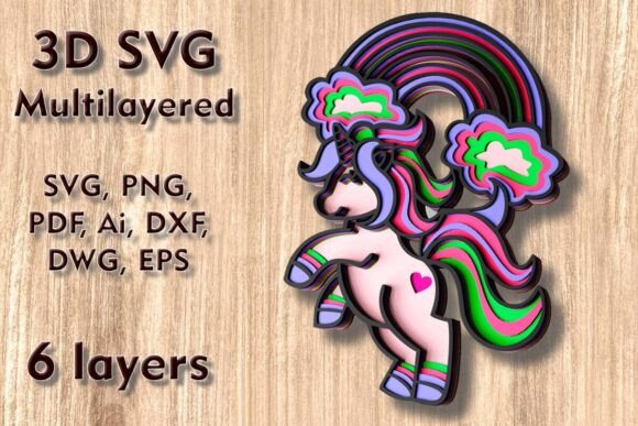 Create Stunning 3D Unicorn Wall Art with SVG Laser Cut Files