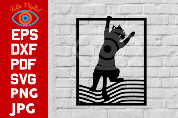 Creative Cat Wall Art: Digital Design File for Your Projects