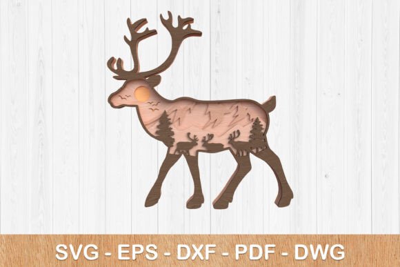 Deer Forest Landscape: A Layered Laser Cut Design