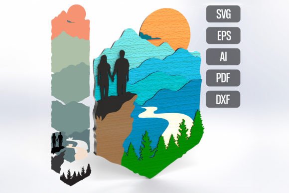 Elegant Wall Art Couple SVG for Laser Cutters