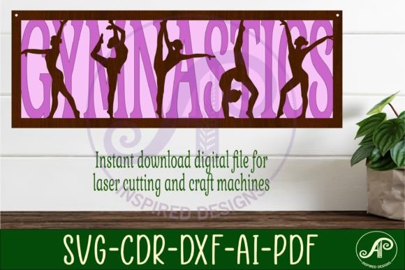 Gymnastics Layered Wall Art Sign SVG Design