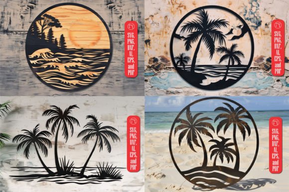 Laser Cut Beach SVG Cut File Bundle: Summer Craft
