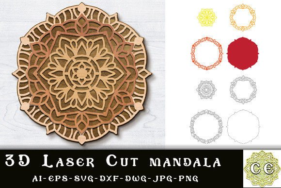 Modern 3D Laser Cut Mandala for Elegant Home Decor
