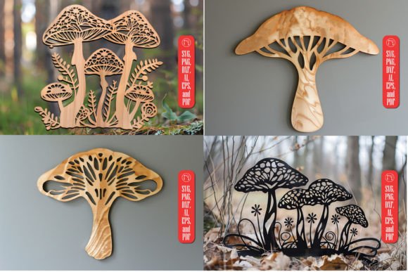 Mystical Mushroom Laser Cut SVG Bundle: Enchanting Designs
