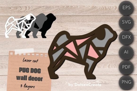 PUG Dog Wall Decor, Dog Lover Door Sign