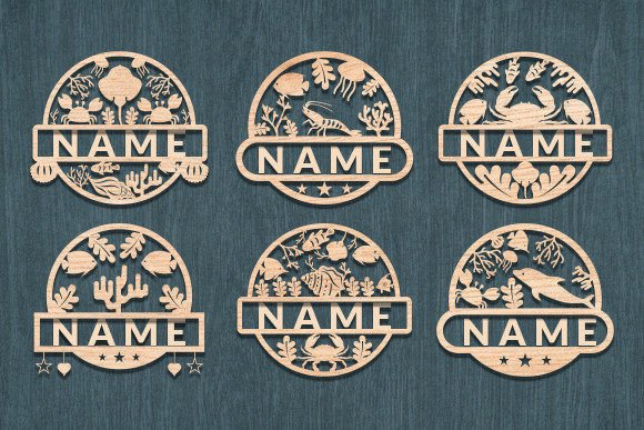 Sea Life Room Decor Name Sign Laser Cut Design