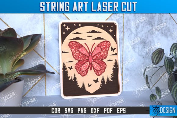 String Art Butterfly: A Digital Design for Laser Cutting