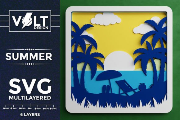 Summer Vibes: 3D SVG Multilayered Cut Files for Crafts