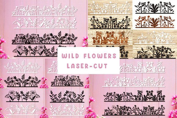 Wildflowers Laser Cut Wall Art SVG Bundle